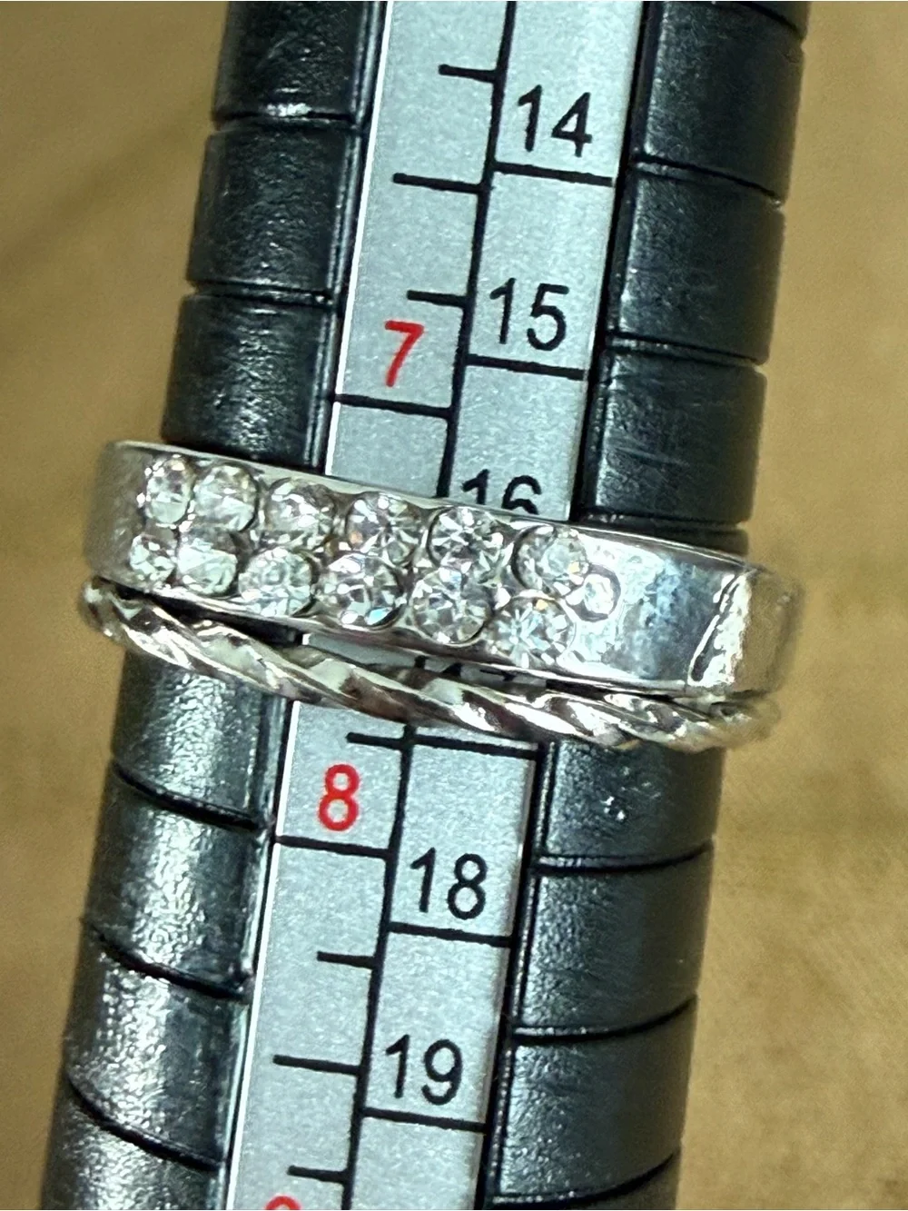 Classic Silver Crystal Stackable Ring Set